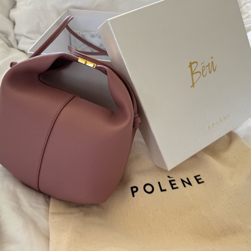 Polene Lilac Crossbody Bag with Sculptural Design Style Beri